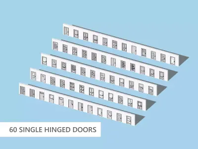 Doors Collection - 60 Pieces Low-poly 3D model