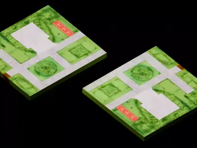 Amusement Park - Ground 2 Low-poly 3D model