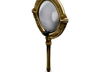 Ornate Gold Magnifying Glass Low-poly 3D model