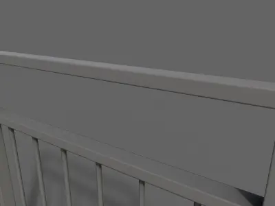 PBR Pedestrian Guard Rail Grey V4 Low-poly 3D model