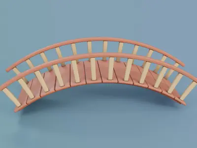 Cartoon Bridge 2 Low-poly 3D model