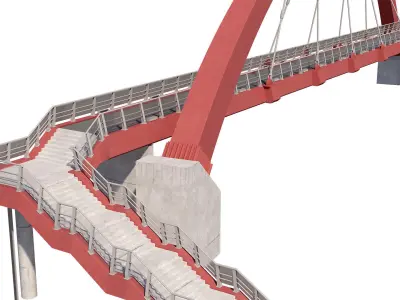 Bridge cable stayed pedestrian bridge  3D model