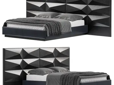  Hexa Storage Bed with Asymmetric Extensions By Lazzoni 3D model
