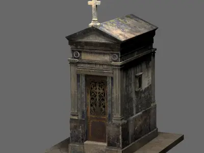 Old Weathered Mausoleum 3D model