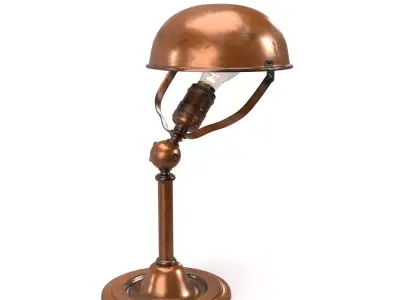 Industrial Faries Adjustable Copper Plated Task Lamp PBR 3D model