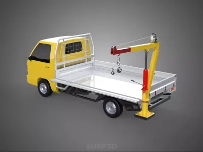 DROP GATE BED SIDE DOOR JIB CRANE LIFT HOIST WINCH TRUCK PICKUP 3D model