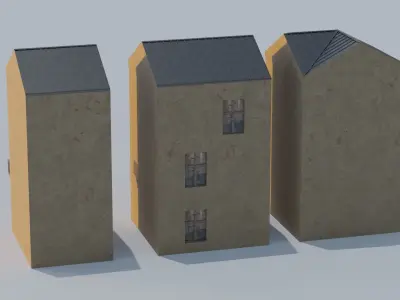 Building modular european old id 1 Low-poly 3D model