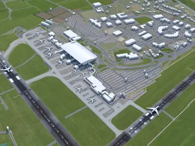 Cork Airport Low-poly 3D model