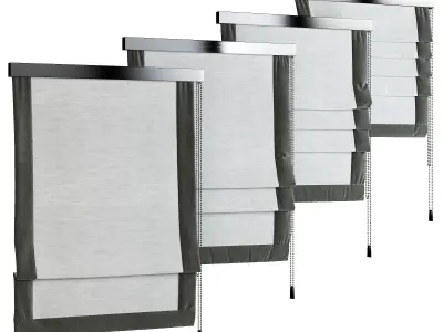 Roman Blinds Curtain Set Low-poly 3D model buy