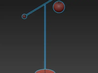 MALAMATA floor lamp with glass ball on top 3D model