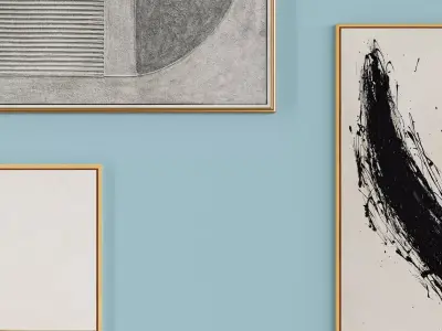 painting photo frame 3d model Low-poly 3D model