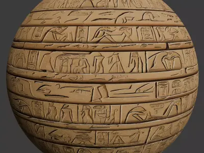 Ancient Egypt Hieroglyphs  - VOL 1 - 1 Seamless PBR Texture
