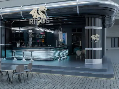 Cyberpunk Cafe n Bar - Interior Scene - Ricos 3D model