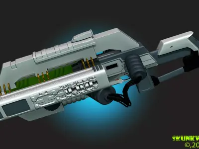 Railgun Rifle HighPoly 3DPrint 3D print model