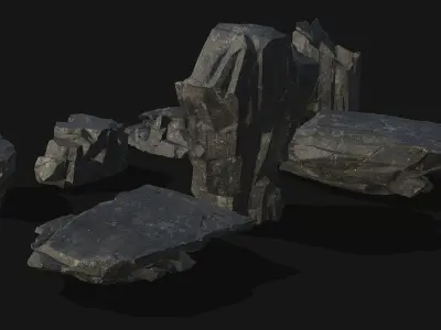 cliff rocks - 3D Models PBR Pack 11 Low-poly 3D model