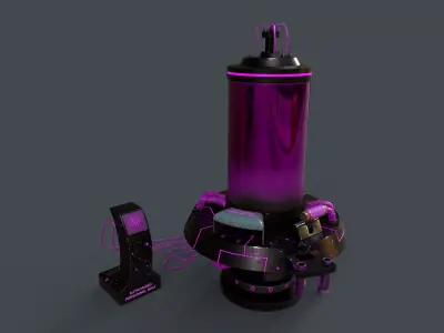 Sci-Fi Production Machine 02 Low-poly 3D model