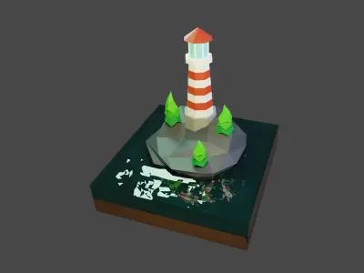 Lighthouse Free low-poly 3D model