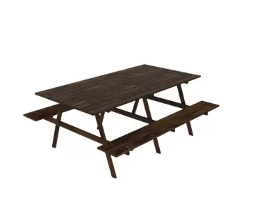 Old Outdoor Table  Free low-poly 3D model