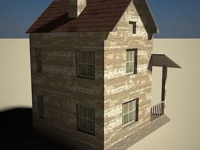 House Two-Story 02 Low-poly 3D model