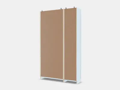 BILLY - OXBERG Bookcase with panel-glass doors 1 Low-poly 3D model
