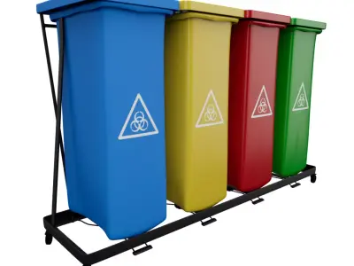 Medical Dustbin  Low-poly 3D model