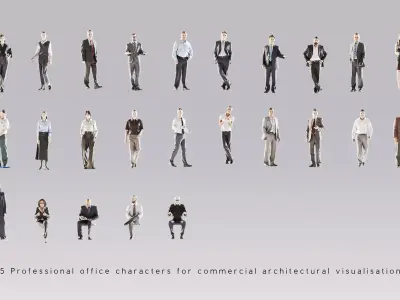 ArchViz People Office Professionals 25 Corporate Models 3D model