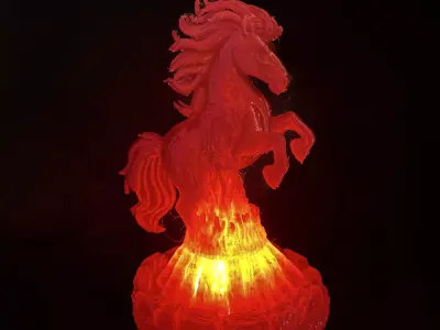 Fire Horse Tea Light Shade Chinese New Year Chinese Traditional 3D print model
