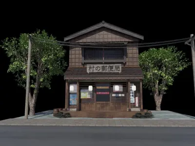 Japanese old post office 3D model