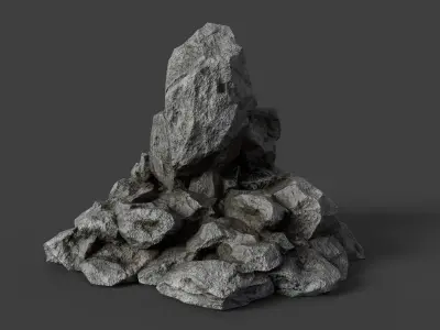 Rock 6-7 Low-poly 3D model