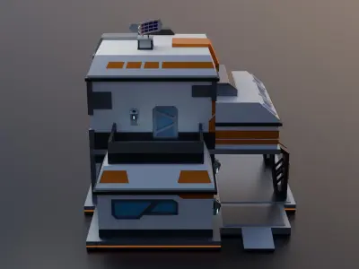 Sci-fi Building  Low-poly 3D model