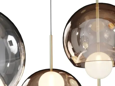 Sans Souci Galileo ABC Pendant Lamp01 Low-poly 3D model