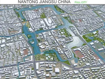 Nantong Jiangsu China 60km Low-poly 3D model