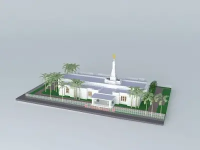 LDS.Temple Hermosillo, Sonora. Templo Mormon Mexico. 72nd. op... Free 3D model