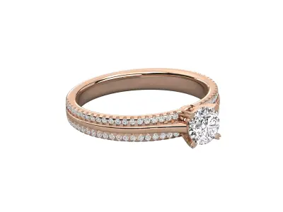 Women Light Weight Solitare Diamond Wedding Ring   23 3D print model