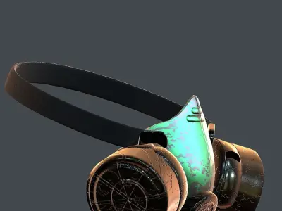 Gas mask helmet 3d model scifi Low-poly Low-poly 3D model Low-poly 3D model