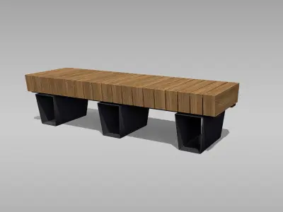 Park Bench 06 Low-poly 3D model