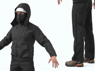  Cold Weather Work Outfit on Man Black 