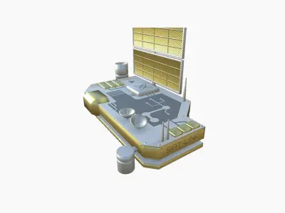 Satellite B02 Gold - SciFi Space Design Low-poly 3D model