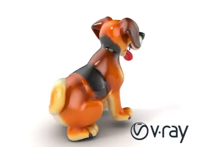 Cartoon Family Dog with Floppy Ears and Big Paws model pack Low-poly 3D model