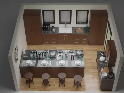 the kitchen - Free low-poly 3D model