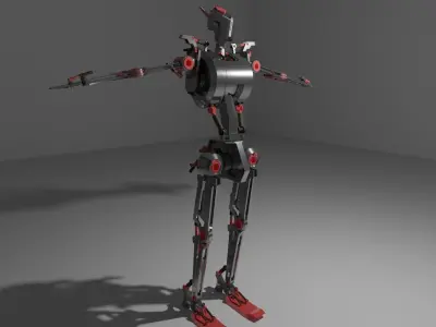 Gundam Skeleton Low-poly 3D model