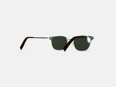 Heyward Sunglasses in Antique Silver with Pine 3D model
