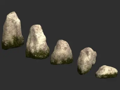 Rock Set 03 - Moss Low-poly 3D model