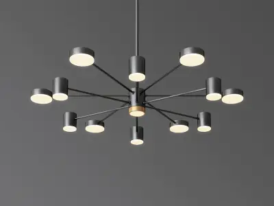 12 Lights Sputnik Chandelier 3D model