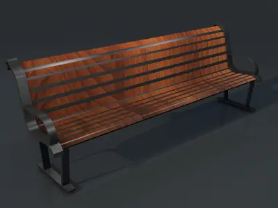 Street Bench Low-poly 3D model order