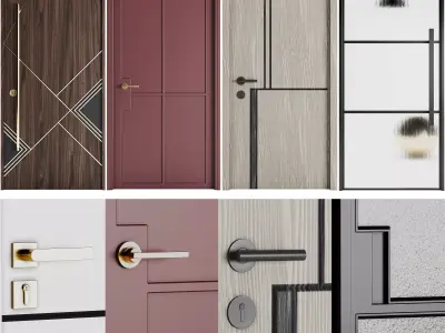 Set Modern Door 03 3D model
