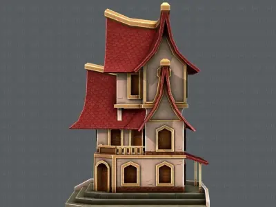 House Cartoon V08 Low-poly 3D model