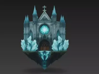 Celestial Crystal Cathedral 3D Model Low-poly 3D model