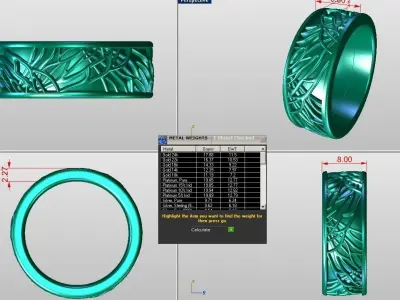 Tree of life wedding dome and comfort fit band  3D print model