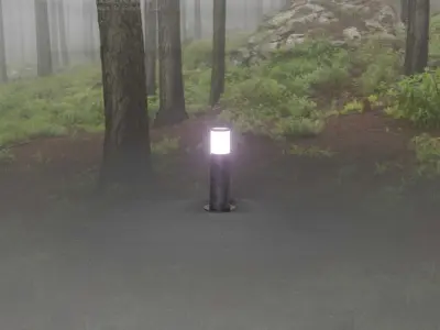 Galvanized Light-Column -9- Street-Light 9 Low-poly 3D model